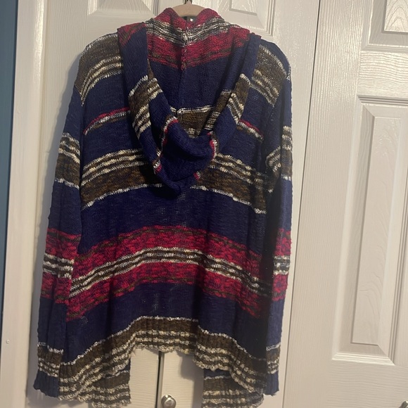 Roxy misty seas striped hooded long open cardigan size small NWT - Picture 10 of 10